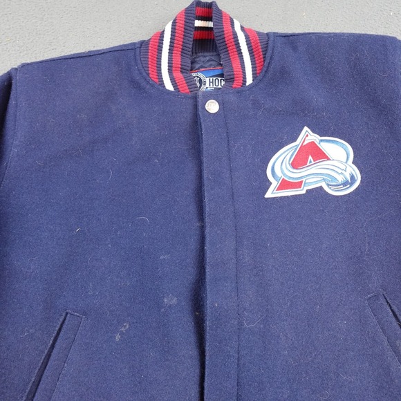 Colorado Avalanche Jacket Mens Medium Blue NHL Hockey JH Design Quilted Varsity - Picture 4 of 12